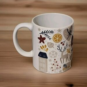 Festive White Ceramic Mug with Holiday Design
